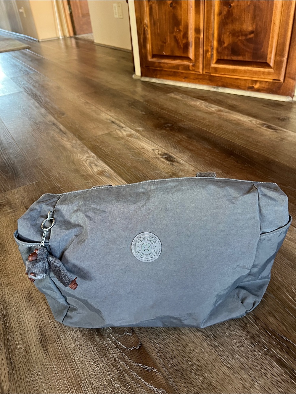 Kipling large tote bag with monkey charm